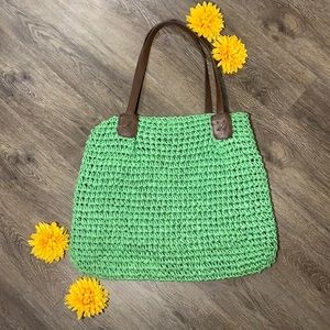 Green Crochet Shoulder Bag